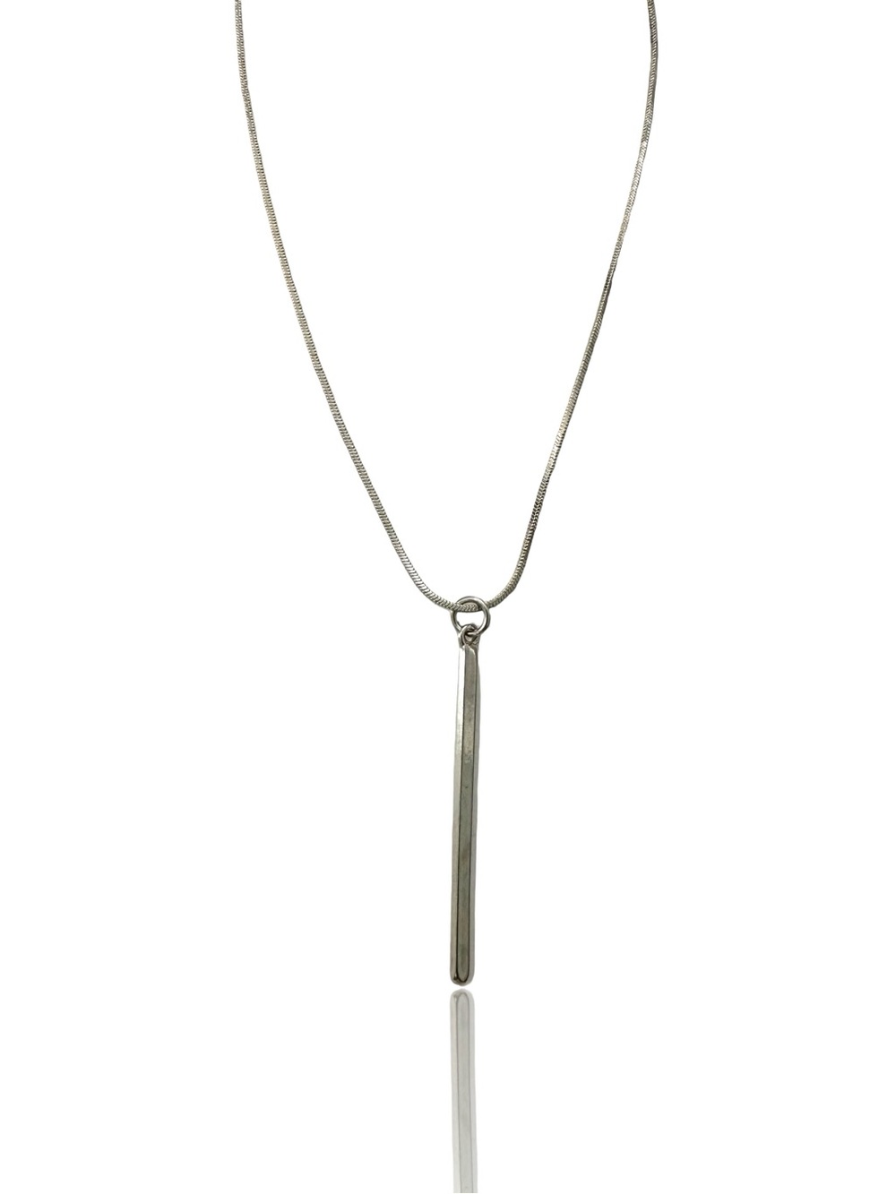 3 for $20 Unique Vintage Silver Vertical Bar Pendant Necklace